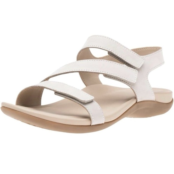 Abeo Shoes - ABEO White Sandal Oasis Leather Womens 7 Medium Adjustable Straps New In Box